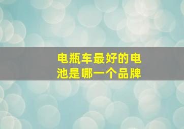 电瓶车最好的电池是哪一个品牌