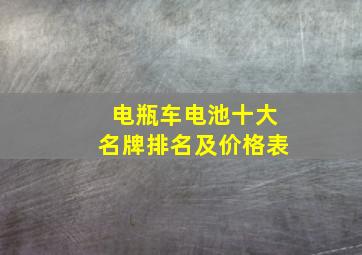 电瓶车电池十大名牌排名及价格表