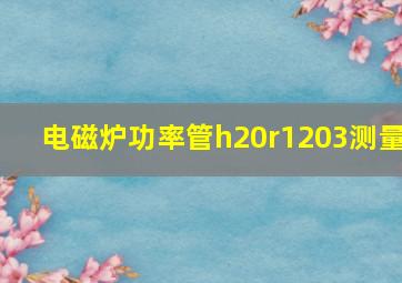 电磁炉功率管h20r1203测量