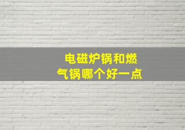 电磁炉锅和燃气锅哪个好一点