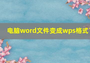 电脑word文件变成wps格式了