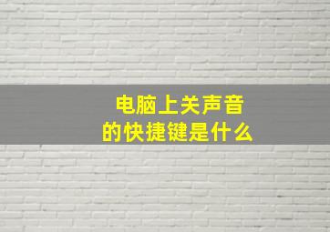 电脑上关声音的快捷键是什么