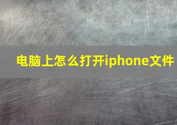 电脑上怎么打开iphone文件