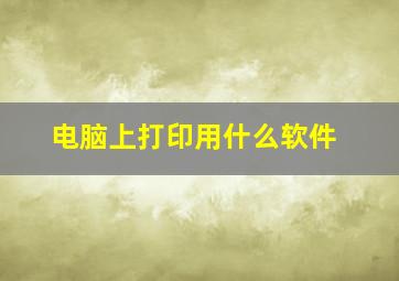 电脑上打印用什么软件