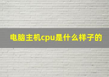 电脑主机cpu是什么样子的