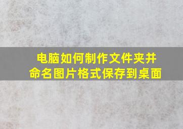 电脑如何制作文件夹并命名图片格式保存到桌面