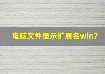 电脑文件显示扩展名win7