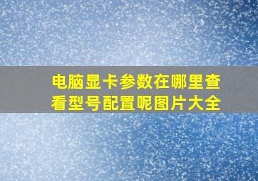 电脑显卡参数在哪里查看型号配置呢图片大全