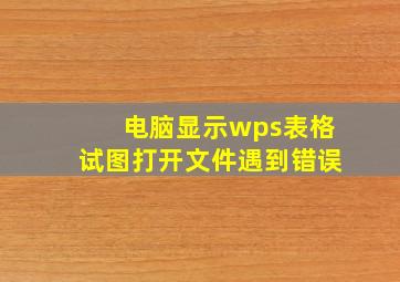 电脑显示wps表格试图打开文件遇到错误