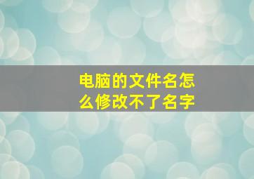 电脑的文件名怎么修改不了名字