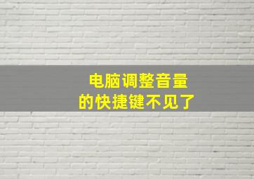 电脑调整音量的快捷键不见了