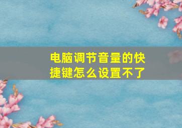 电脑调节音量的快捷键怎么设置不了