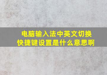 电脑输入法中英文切换快捷键设置是什么意思啊