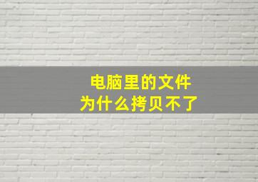 电脑里的文件为什么拷贝不了