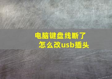 电脑键盘线断了怎么改usb插头