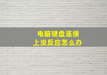 电脑键盘连接上没反应怎么办