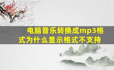 电脑音乐转换成mp3格式为什么显示格式不支持