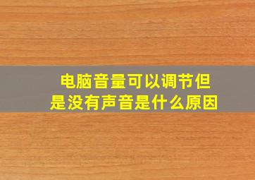 电脑音量可以调节但是没有声音是什么原因