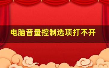 电脑音量控制选项打不开