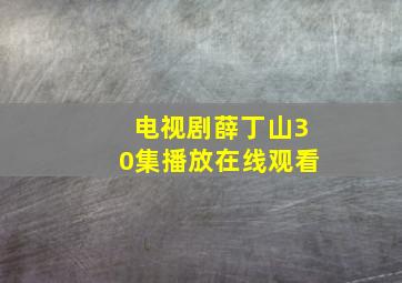 电视剧薛丁山30集播放在线观看