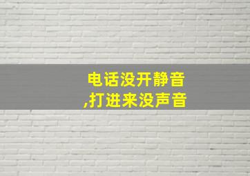 电话没开静音,打进来没声音