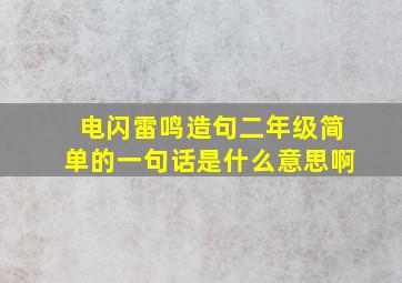 电闪雷鸣造句二年级简单的一句话是什么意思啊