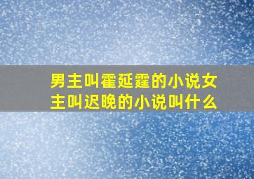 男主叫霍延霆的小说女主叫迟晚的小说叫什么