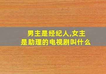 男主是经纪人,女主是助理的电视剧叫什么