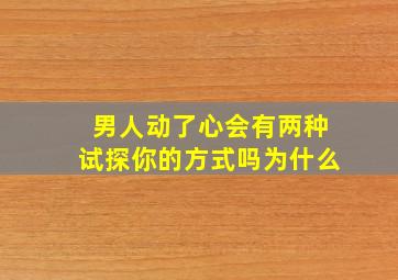 男人动了心会有两种试探你的方式吗为什么