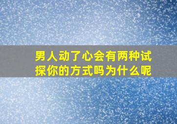 男人动了心会有两种试探你的方式吗为什么呢