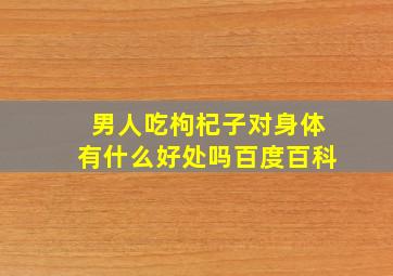 男人吃枸杞子对身体有什么好处吗百度百科