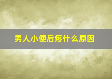 男人小便后疼什么原因