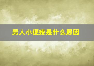 男人小便疼是什么原因