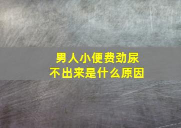 男人小便费劲尿不出来是什么原因