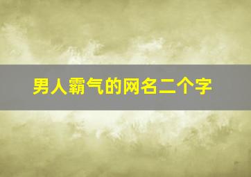 男人霸气的网名二个字