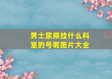 男士尿频挂什么科室的号呢图片大全