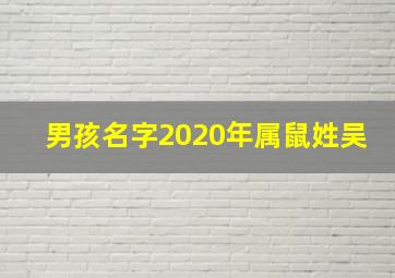 男孩名字2020年属鼠姓吴