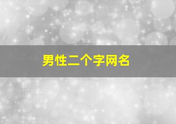 男性二个字网名