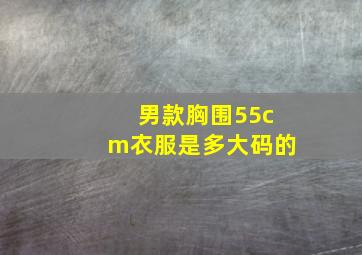 男款胸围55cm衣服是多大码的