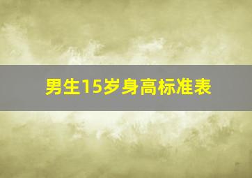 男生15岁身高标准表