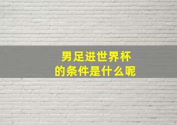 男足进世界杯的条件是什么呢