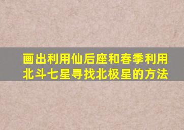 画出利用仙后座和春季利用北斗七星寻找北极星的方法