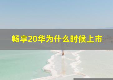 畅享20华为什么时候上市