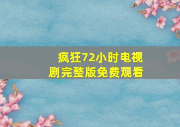 疯狂72小时电视剧完整版免费观看