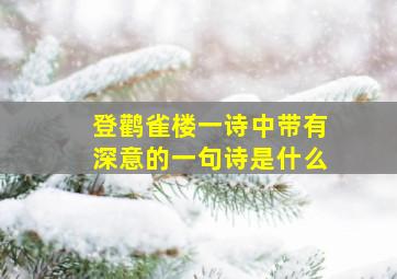 登鹳雀楼一诗中带有深意的一句诗是什么