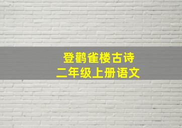 登鹳雀楼古诗二年级上册语文