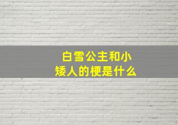 白雪公主和小矮人的梗是什么