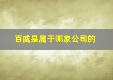 百威是属于哪家公司的