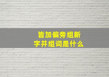 皆加偏旁组新字并组词是什么