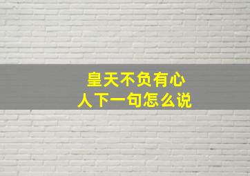 皇天不负有心人下一句怎么说